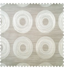 Grey and beige color geometric circles design shapes texture layers with horizontal lines polyester main curtain